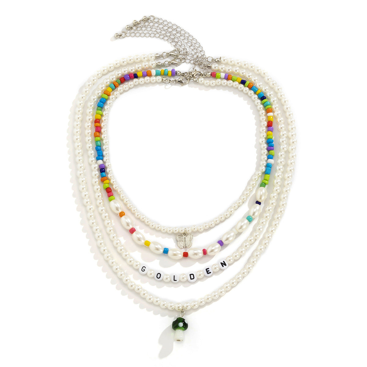 Planderful Butterfly Necklace Creative Mix And Match Multi Mushroom Beaded Pearl Letter Statement For Women Vienna Verve
