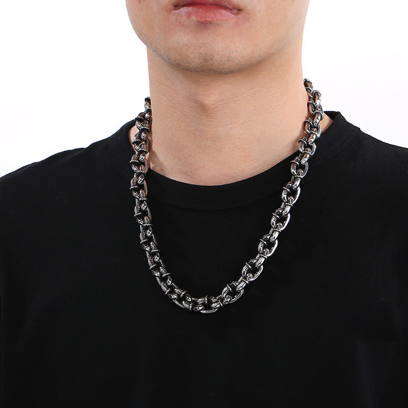 Planderful Domineering Nail Necklace Men Stainless Steel