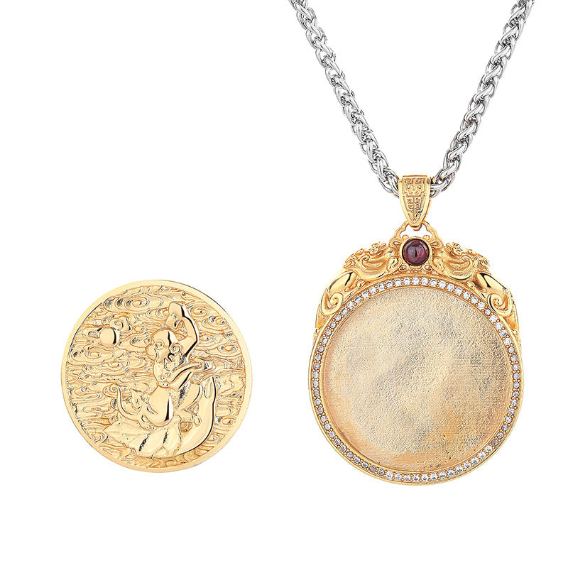 Steel Necklace - Elegant Unisex Buddha Natal Zodiac Pendant Perfect For Men And Women