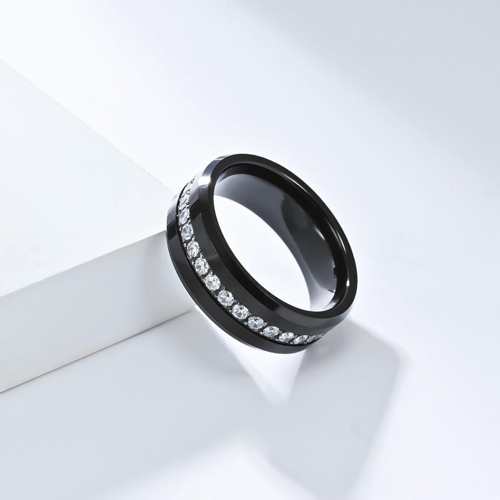 Planderful Tungsten Zircon Ring For Men Light Luxury High End Engagement Wedding Band