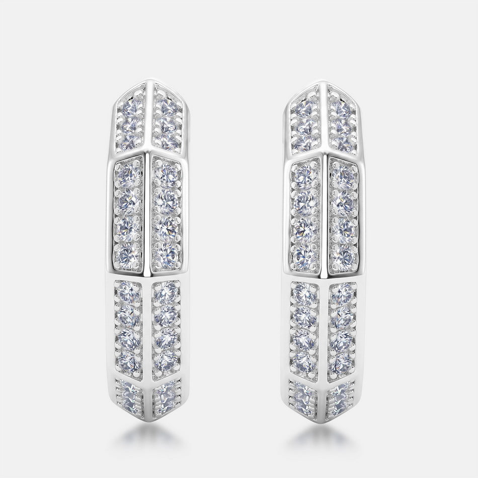 S925 Sterling Silver Moissanite Minimalist Stud Earrings