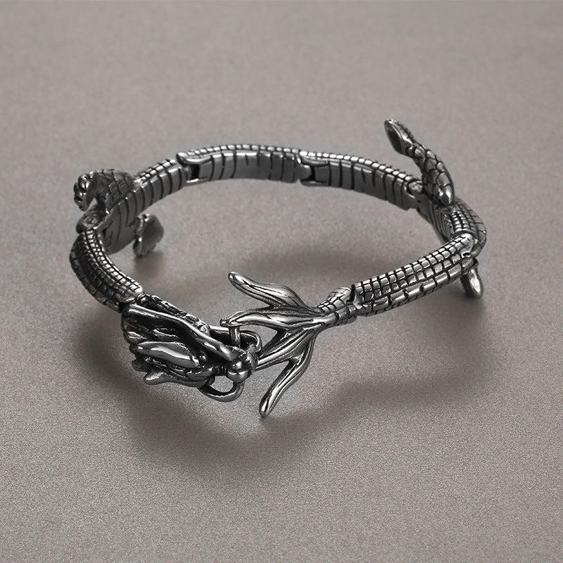 Guochao Benming Year Lucky Transshipment Dragon Bracelet – National Style Stainless