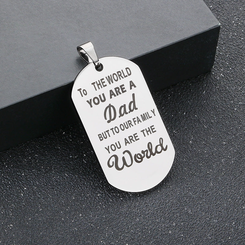 Planderful Stainless Steel Dad Pendant Personalized Gift