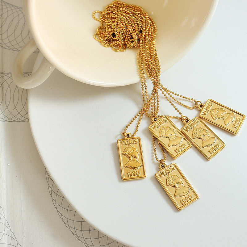 Royal Portrait Double-Sided Necklace - Fashionable Titanium Steel Jewelry