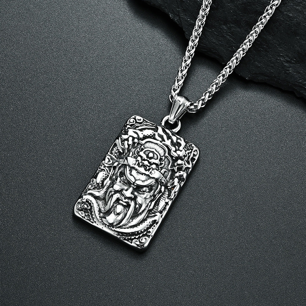 Wusheng Guan Gong Guan Yunchang Stainless Steel Pendant for Men