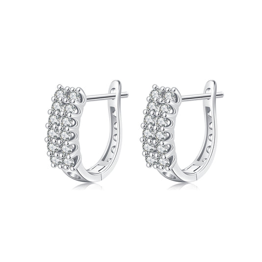 Planderful Everyday Genie Earrings – Exquisite Double-Row Zircon Design