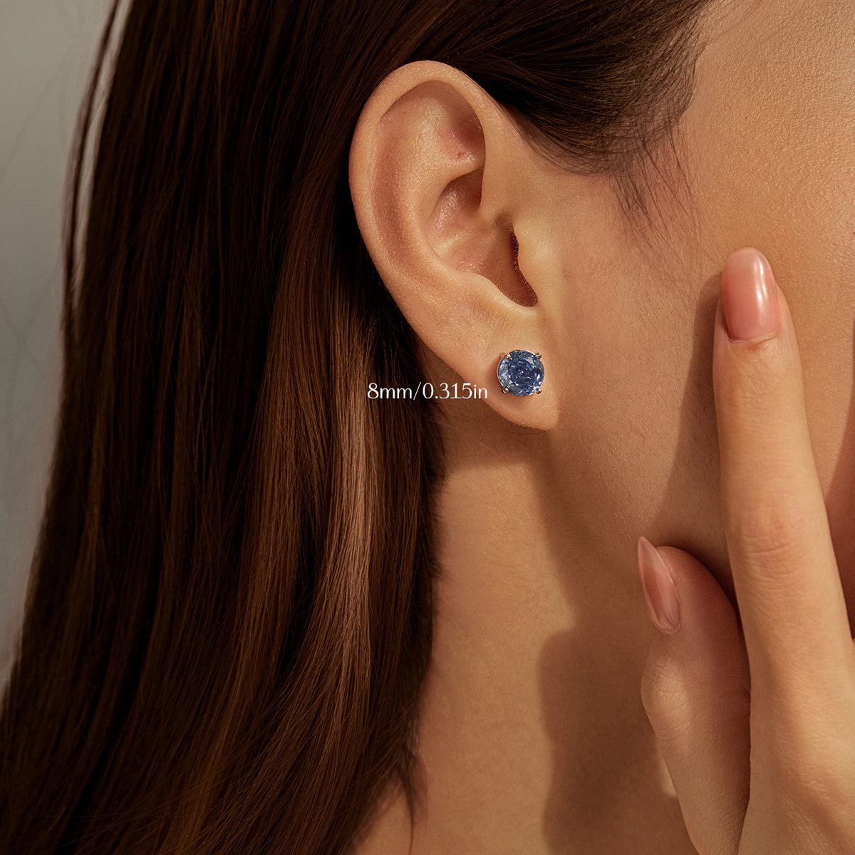 925 Sterling Silver Tanzanite-Color Rose-Cut Stud Earrings