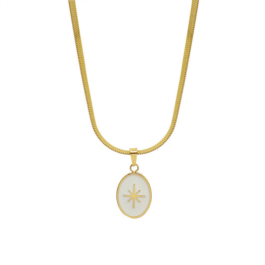 Eight-Pointed Star Necklace with French Cold Style Personality