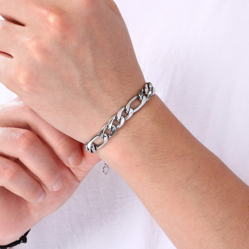 Figaro Titanium Steel Bracelet – Daily Unisex Neutral Wind Element Chain Nk Chain Bracelet
