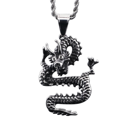 Zodiac Dragon Men's Titanium Steel Pendant - Trendy Autumn and Winter Jewelry
