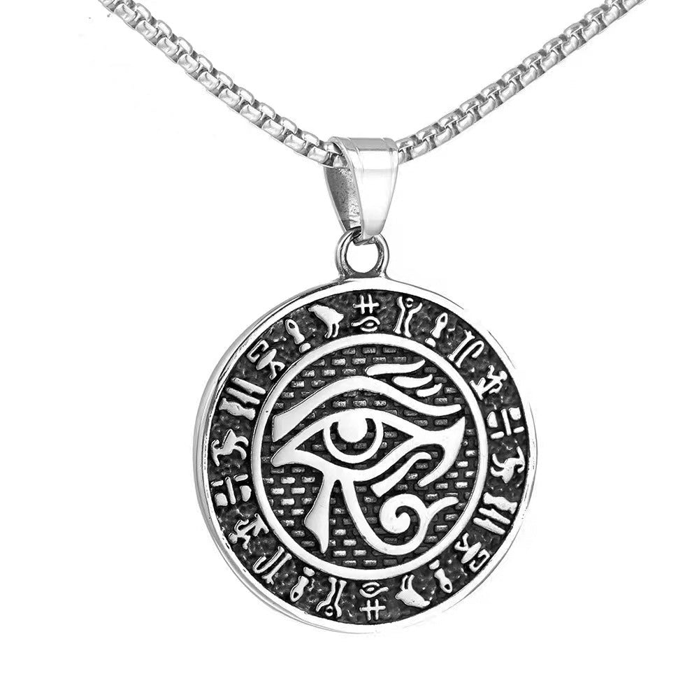 European And American Men's Fashion Rune Necklace Pendant