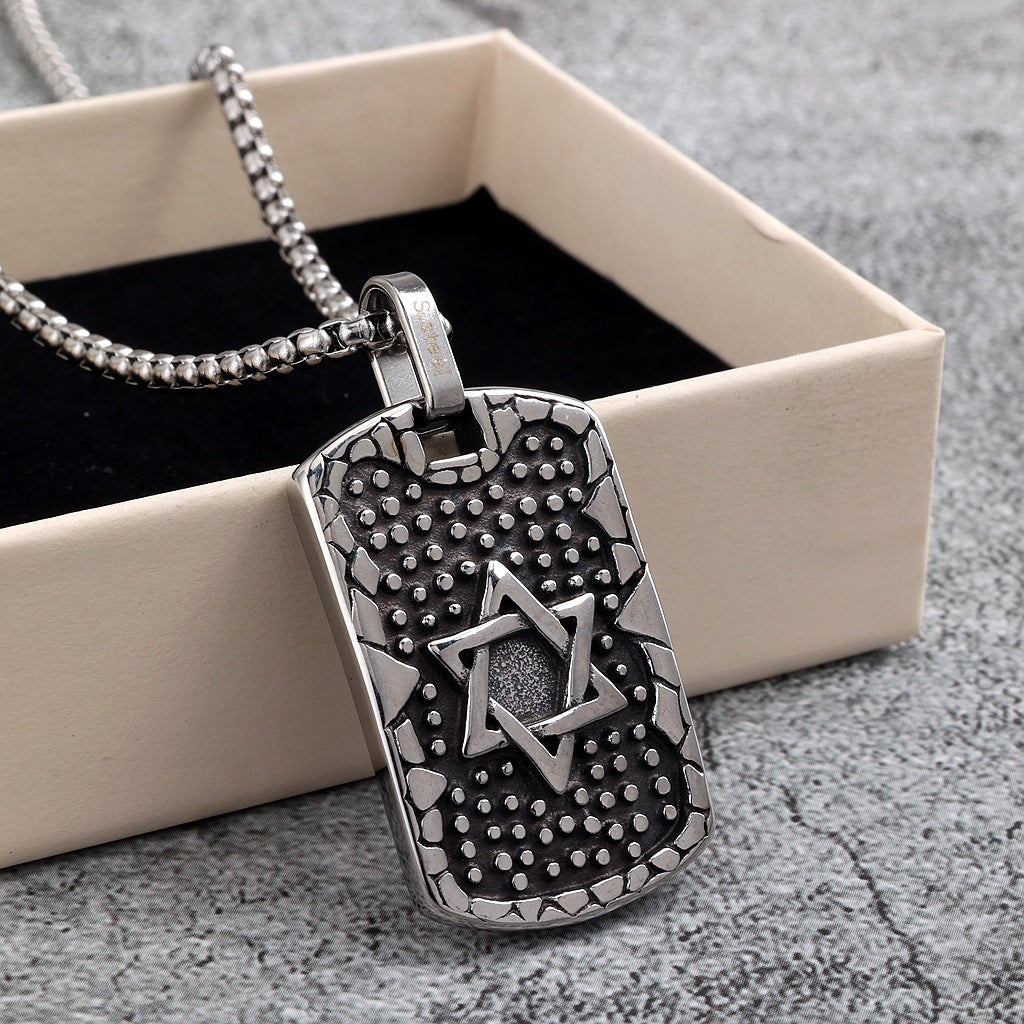 Vintage Stainless Steel Men's Pendant Necklace