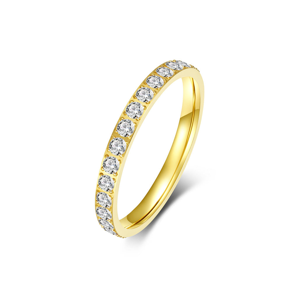 Stainless Steel Zircon Ring