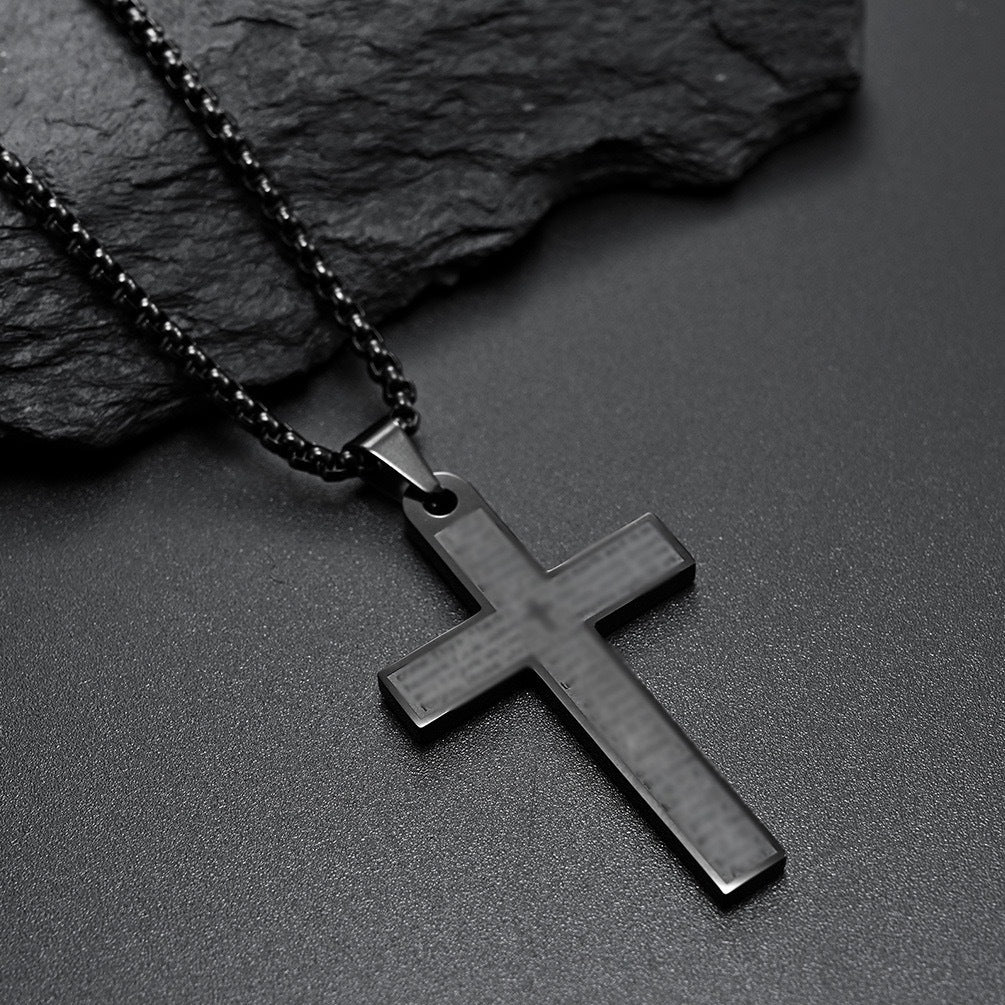 1. Planderful Titanium Steel Cross Pendant Necklace Unisex Jewelry Gift For Him And Her