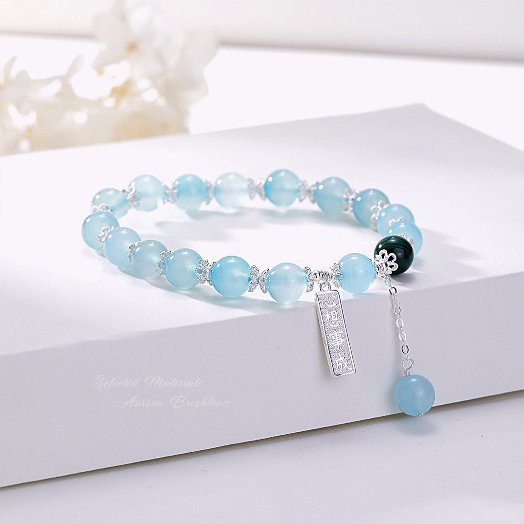 Aquamarine Diy 925 Sterling Silver Bracelet