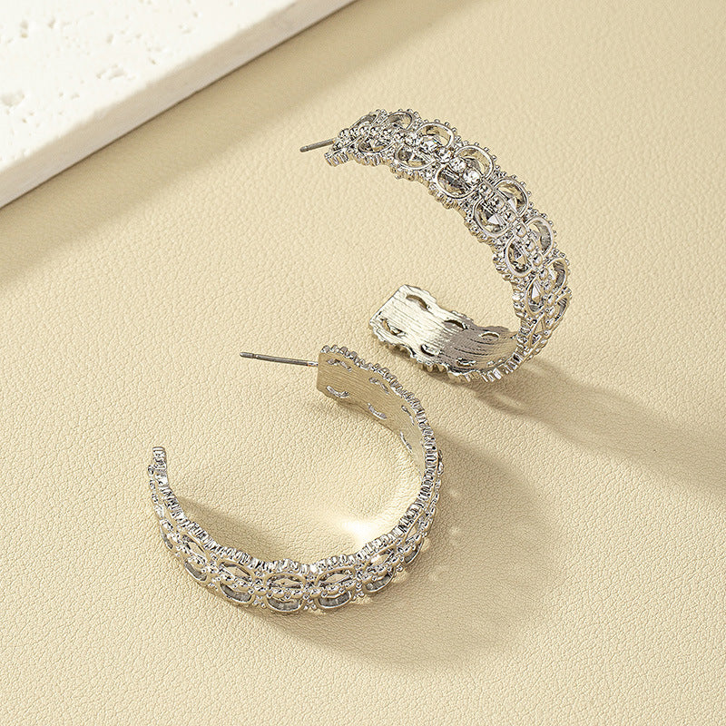 Exquisite European-Inspired Metal Stud Earrings - Vienna Verve Collection
