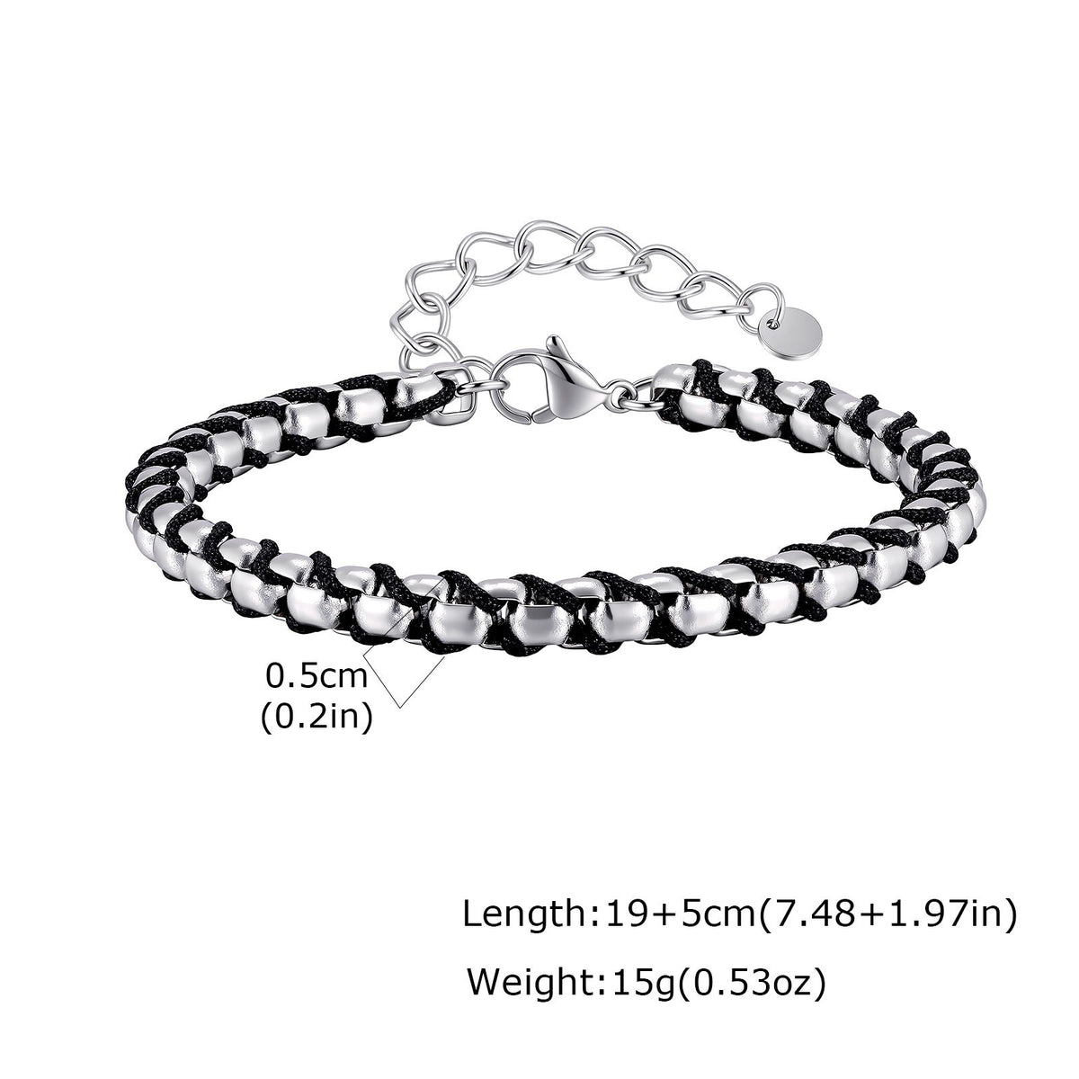 Pearl Braided Stainless Steel Bracelet Unisex