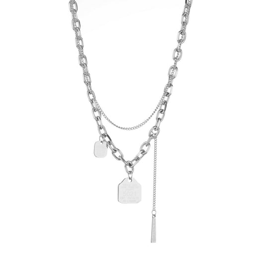 Cold Wind Titanium Steel Layered Necklace - Women's Fashion Chain