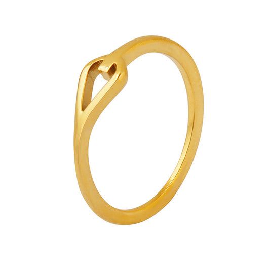 Exquisite Hollow Love Ring Plated with 18K Gold - Everyday Genie Collection
