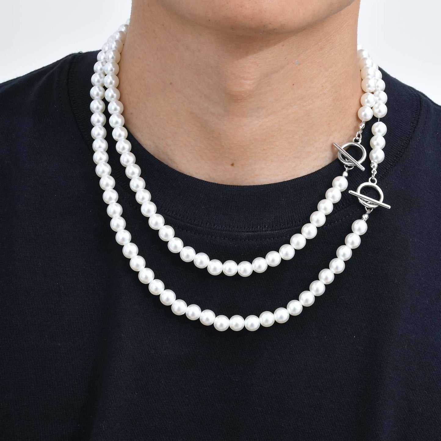 Baroque Style Alloy Toggle Clasp Imitation Pearl Beaded Necklace – Unisex