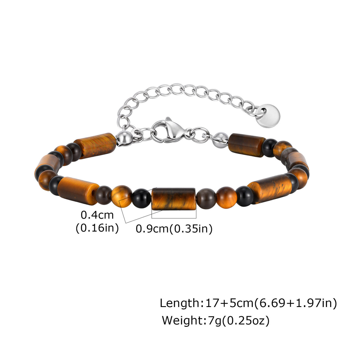 Tiger's Eye Vintage Black Stainless Steel Bracelet