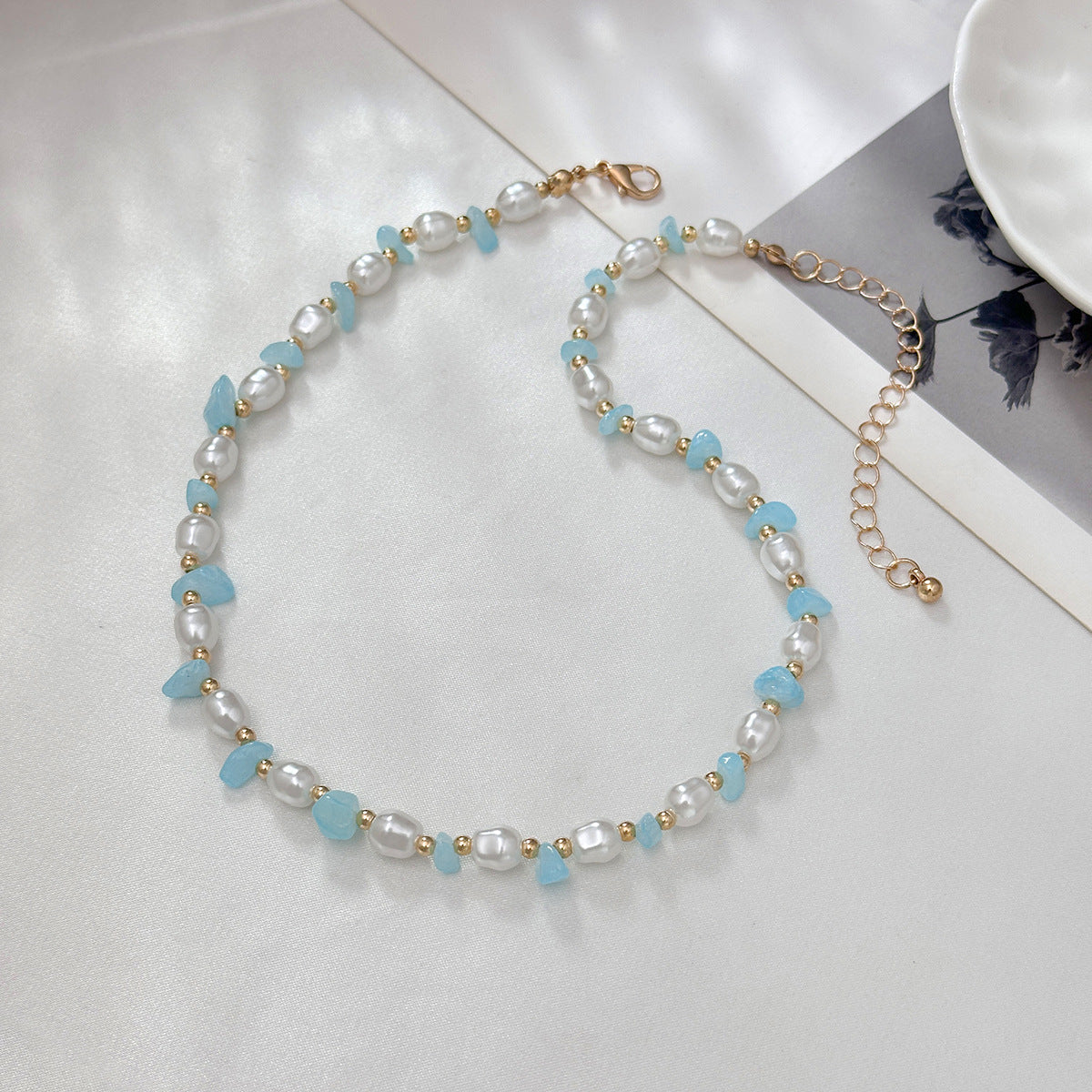 Coastal Beaded Pearl-Style Necklace