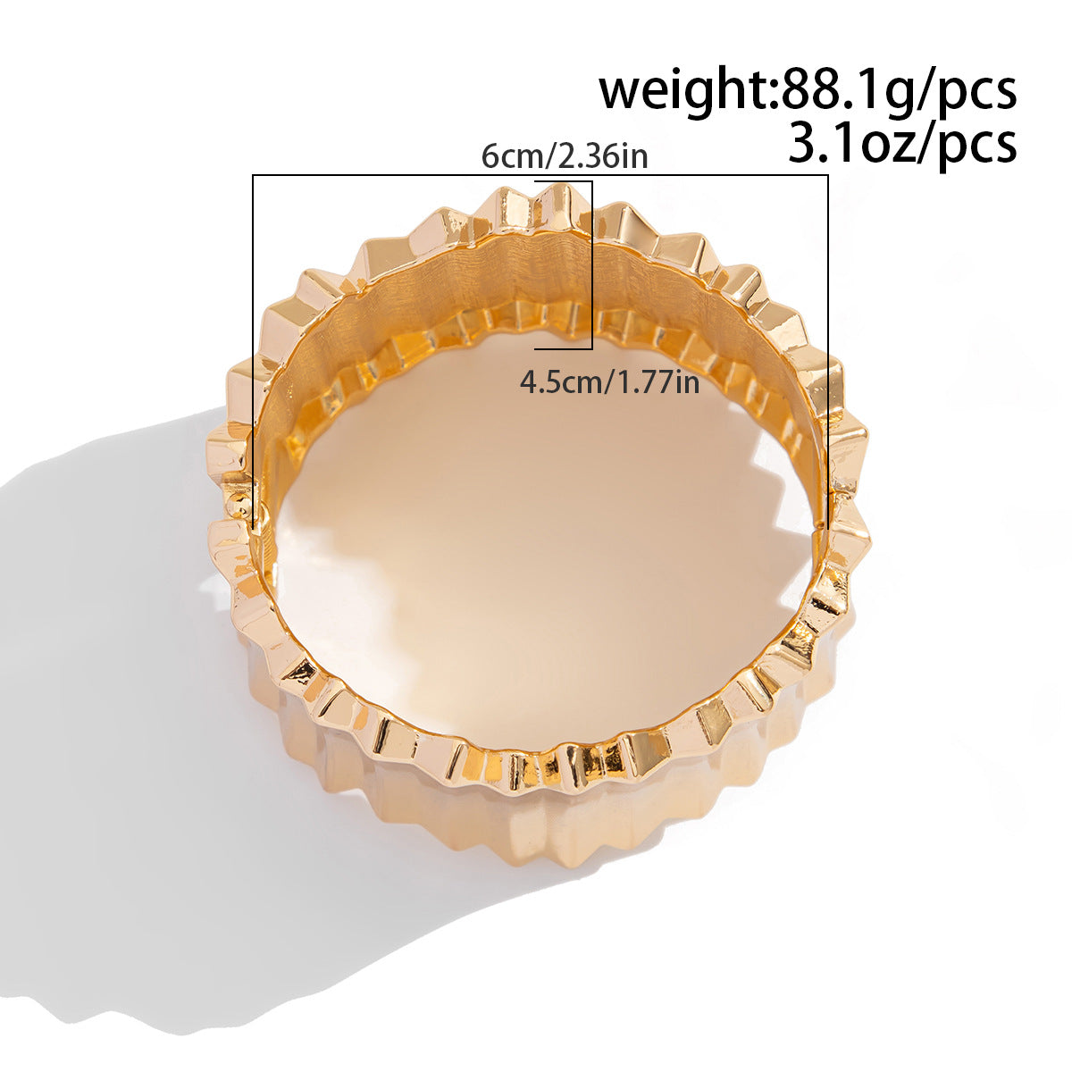 Planderful Vienna Verve Bold Statement Wide Face Bracelet For Women Exaggerated Three Dimensional Striped Design