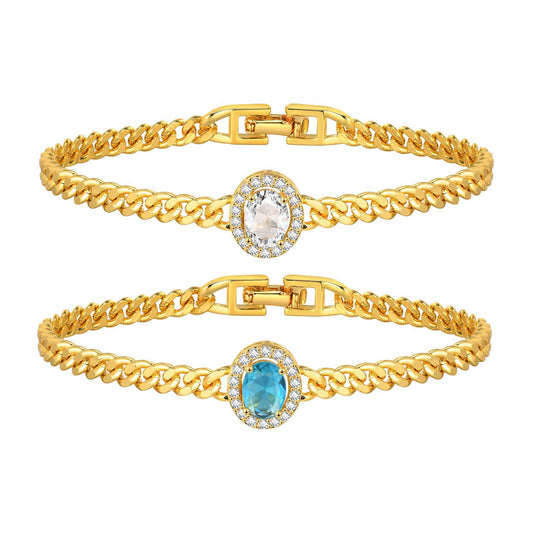 Copper Zircon Bracelet Gold Women's