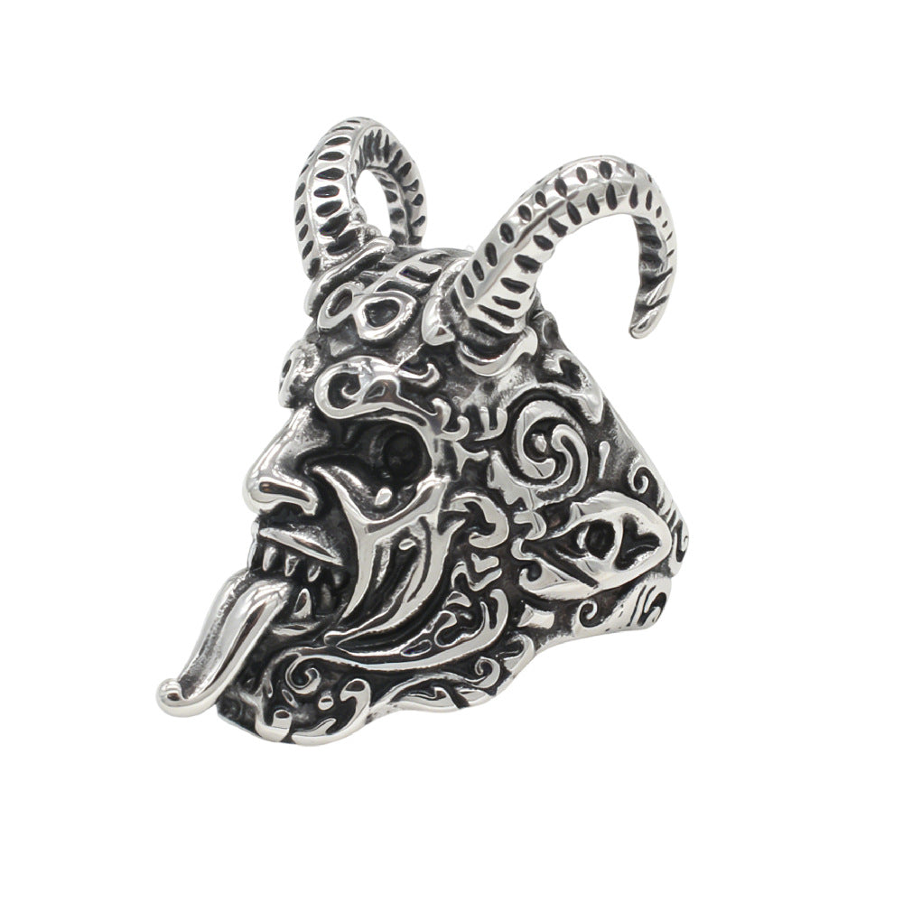 Planderful Everyday Genie Retro Devil Ring For Unisex Protection In Steel Jewelry Statement