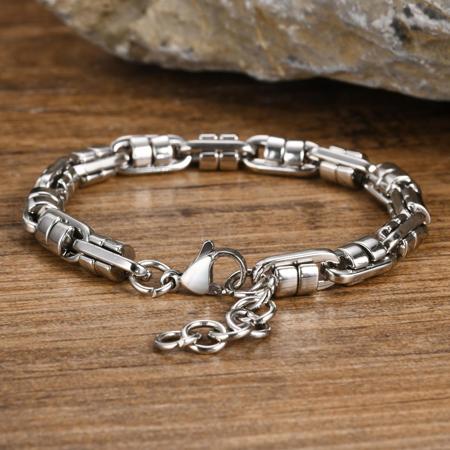 Planderful Mens Stainless Steel Bracelet Handmade For Men