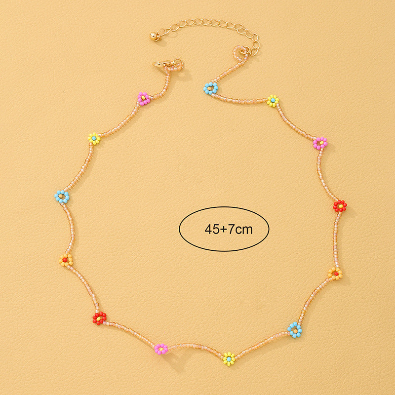 Colorful Floral Beaded Necklace - Vienna Verve Collection
