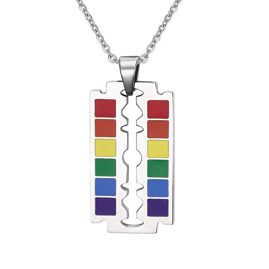 Colored Blade Colored Friendship Stainless Steel Necklace