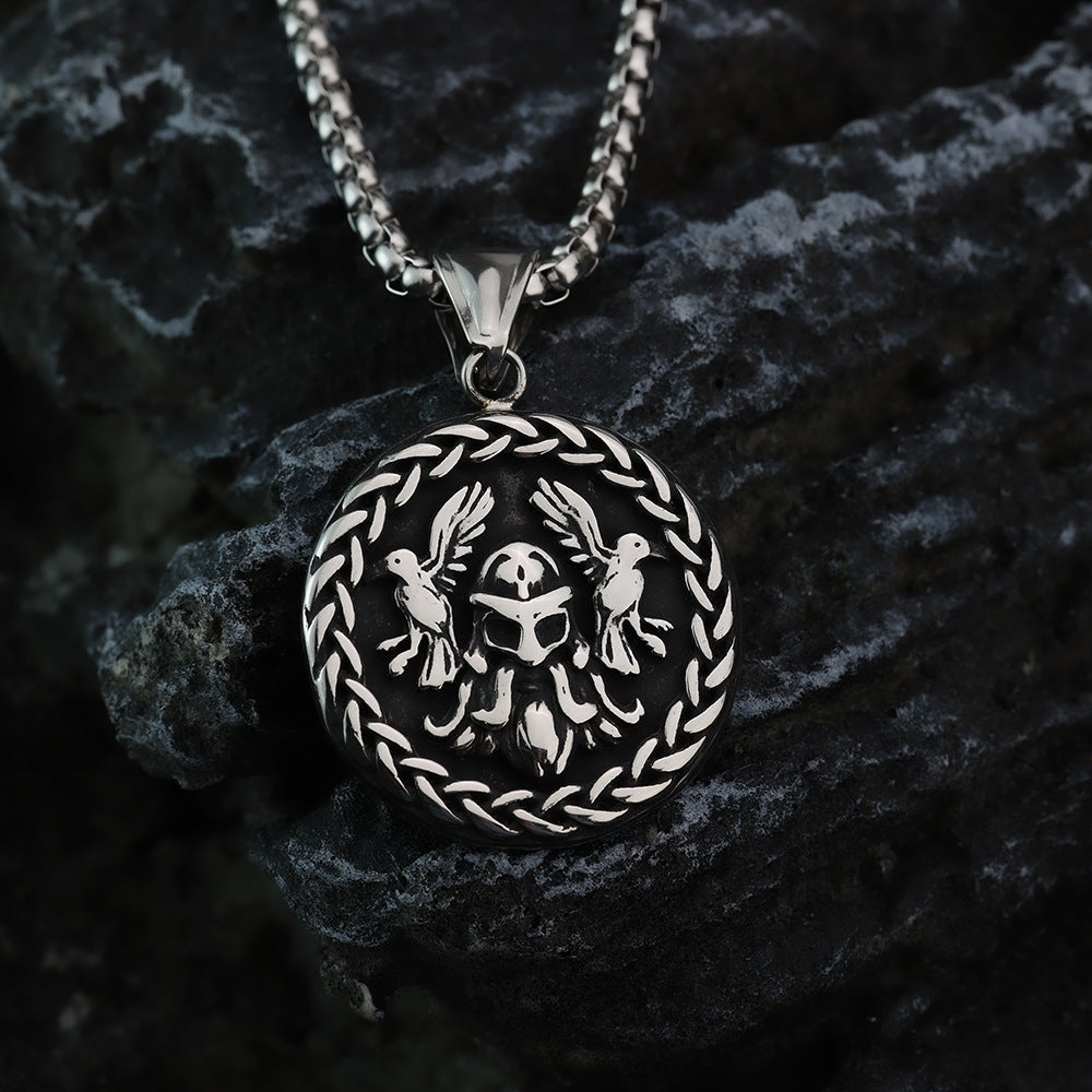 Nordic Retro Stainless Steel Personalized Viking Odin Necklace