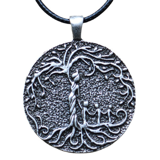 Nordic Viking Tree of Life Mother and Child Family Tree Necklace - Mother's Day Gift for Men