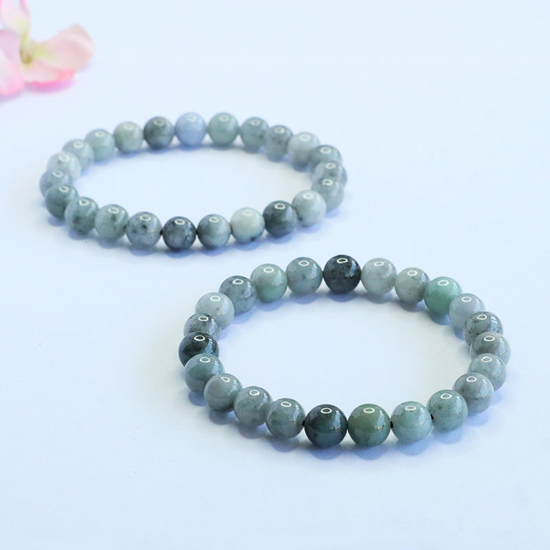 Dark Jadeite Round Bead 7 mm Bracelet