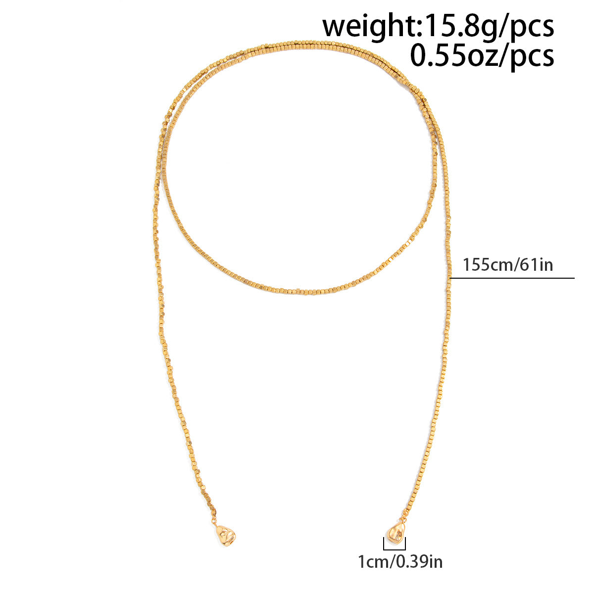 Irregular Beaded Wound Neck Chain Imitation Pearl Sequ Pendant Fringed Necklace