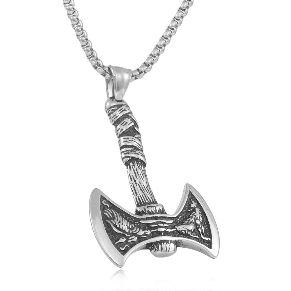 European And American Stainless Steel Double Axe Pendant