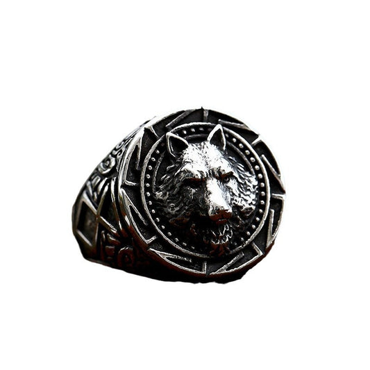 Titanium Steel Wolf Head Pendant - Nordic Retro Jewelry for Men