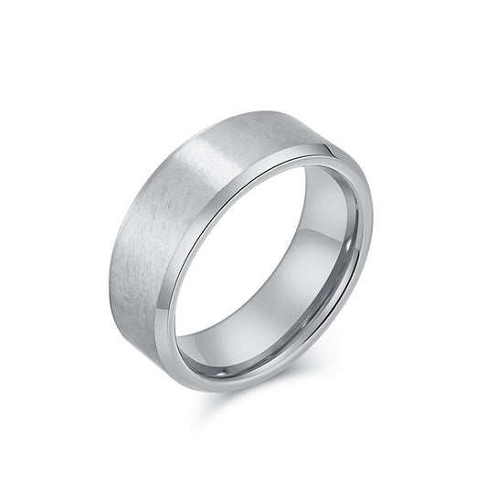 8mm Matte Brushed Tungsten Carbide Ring Men's Tungsten Gold