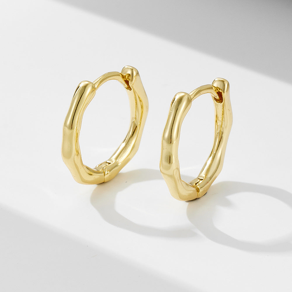 Irregular Wave Twist Ear Buckle S925 Sterling Silver Earrings
