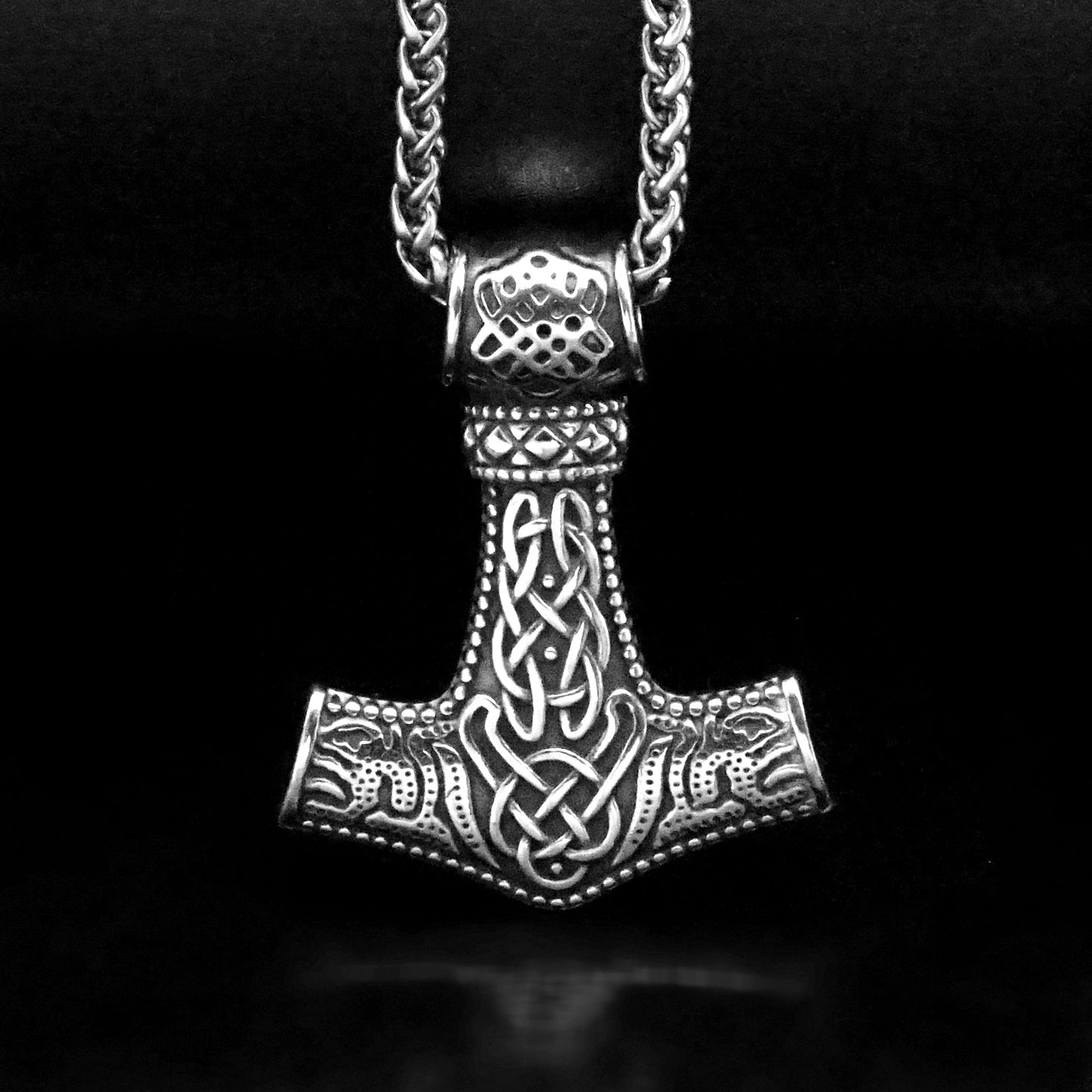 Steel Necklace – Statement Nordic Viking Thor Hammer Pendant for Everyday Wear and Style