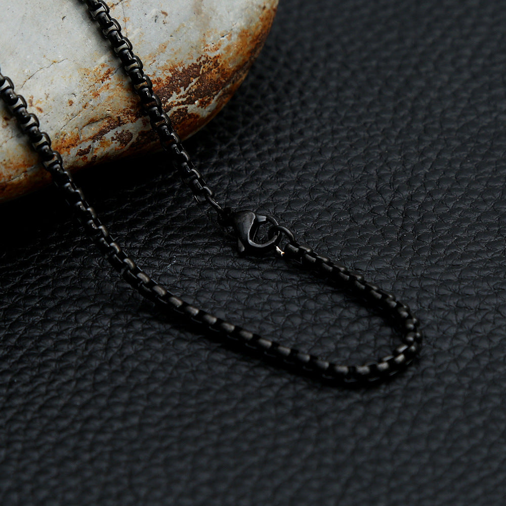 Pearl Bead Chain DIY Stainless Steel Men's Pendant Necklace