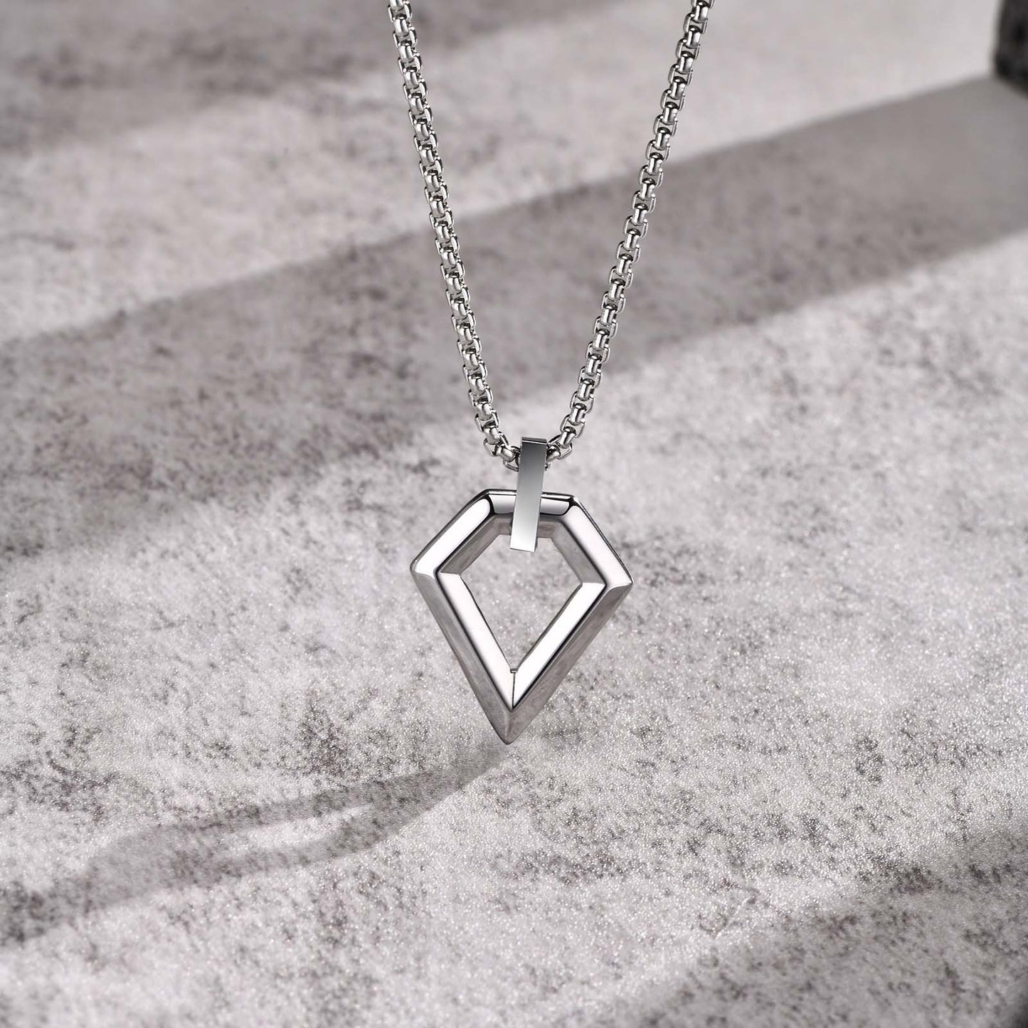 Stainless Steel Geometric Men's Pendant Hip Hop Necklace