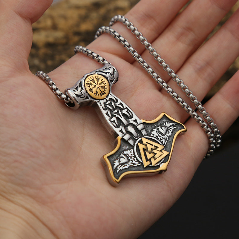 Foreign Trade Jewelry Neck Chain Viking Raytheon Hammer Necklace