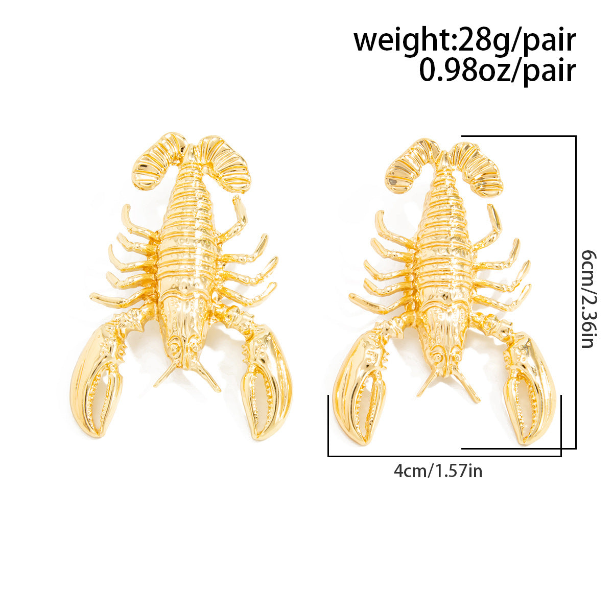 Planderful Lobster Pendant Stud Earrings For Women 3D Ocean Style Design Vienna Verve Collection