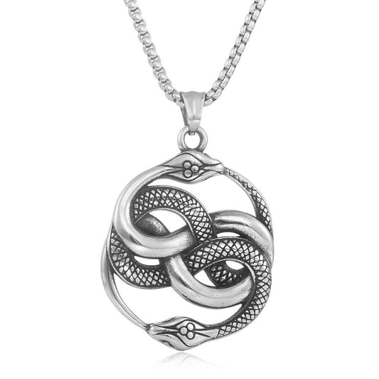 European And American Stainless Steel Snake Pendant Necklace