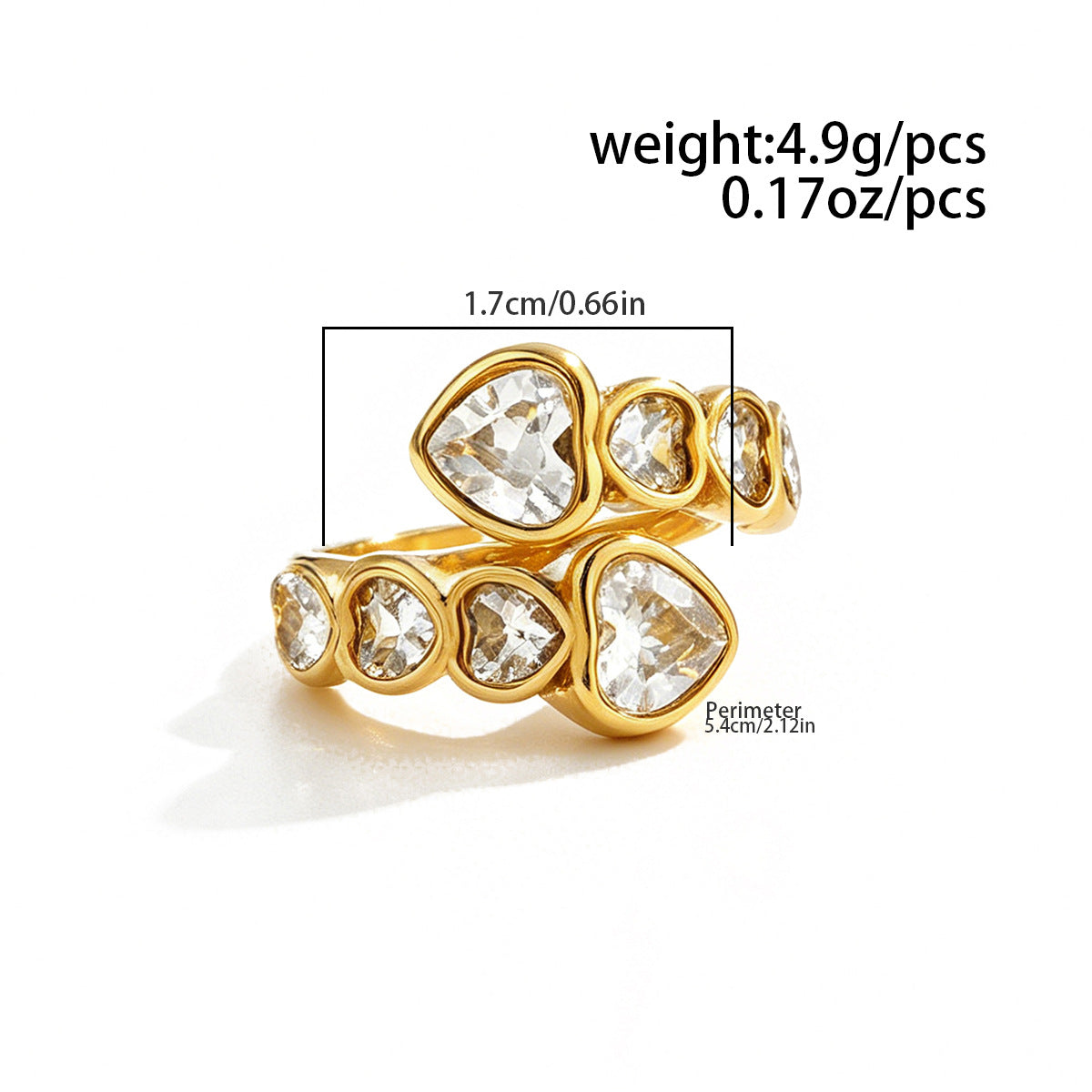 Planderful Snake Shaped Opening Ring Vienna Verve Stainless Steel Zircon Imitation Pearl Star Accent For Women