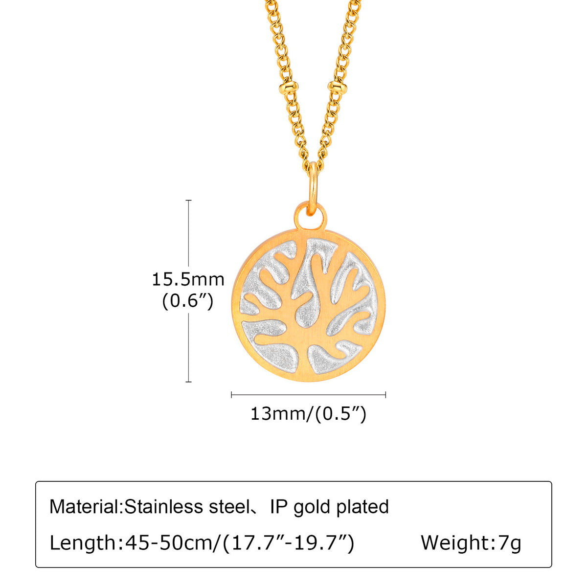 Temperament Button Chain Bead Stainless Steel Necklace for Women