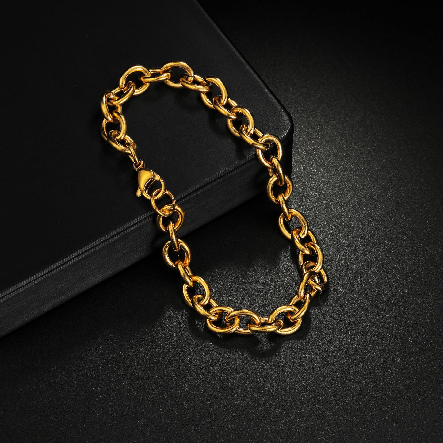 Planderful Everyday Genie O Shaped Titanium Steel Bracelet Anklet Unisex Hip Hop Accessory