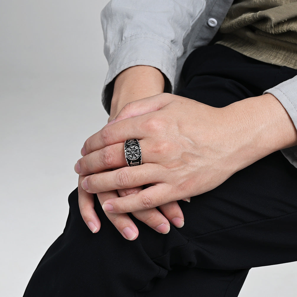 Planderful Viking Ring For Men Durable Rune Jewelry